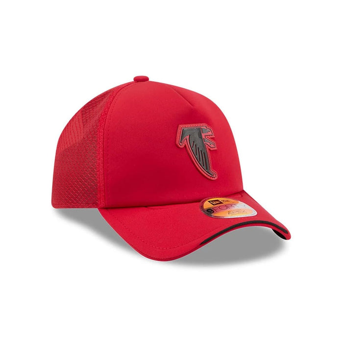 Pictured is this NFL Sideline 2026 Atlanta Falcons 9FORTY Apex cap in Red. 3