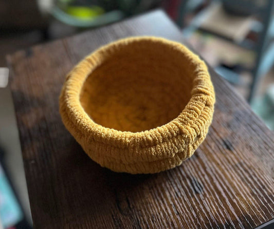 Autumn Fox - 7" Deep Yellow Hand-Made Basket