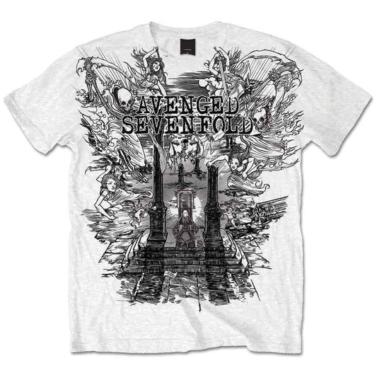 Avenged Sevenfold Unisex T-Shirt: Land of Cain (White)