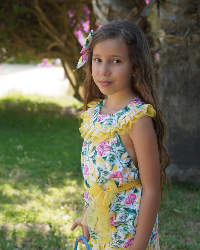 Babine Lemon Pink Floral Playsuit