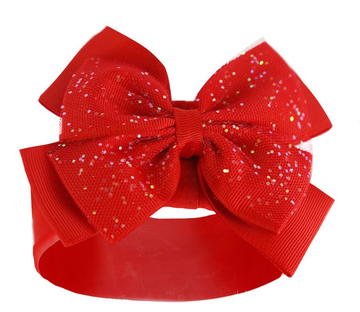 BABY RED GLITTER HEADBAND