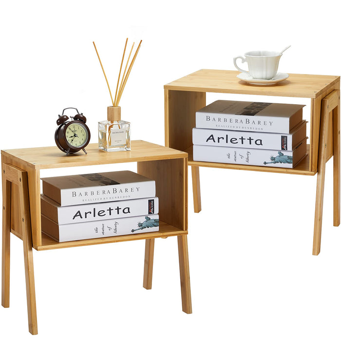 Bamboo Bliss Stackable Nightstands, Set of 2