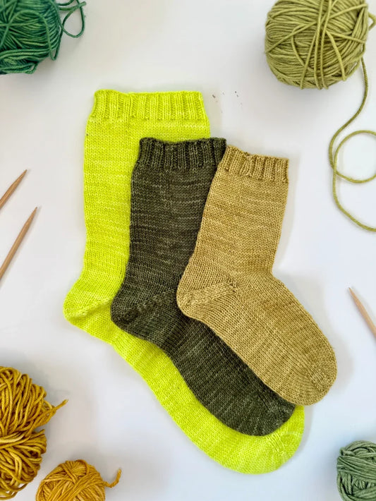 Base Doodle Toe Up Socks - fingering - Pattern Brochure by Pacific Knit Co.