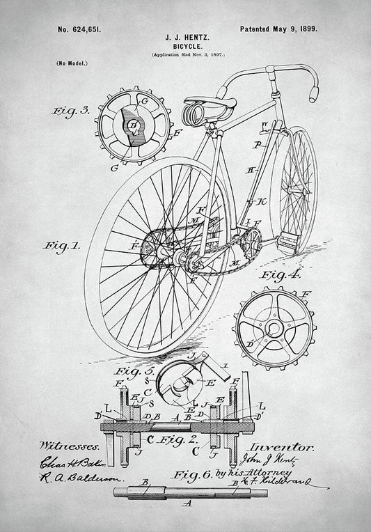 Bicycle Patent - Art Print - Zapista