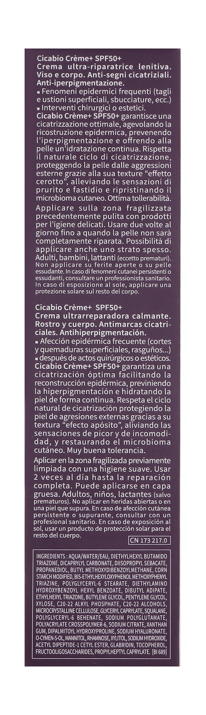 Bioderma Cicabio Creme Plus Ultra Repairing, Soothing & Anti-Scar Face & Body Cream SPF50+, 40ml