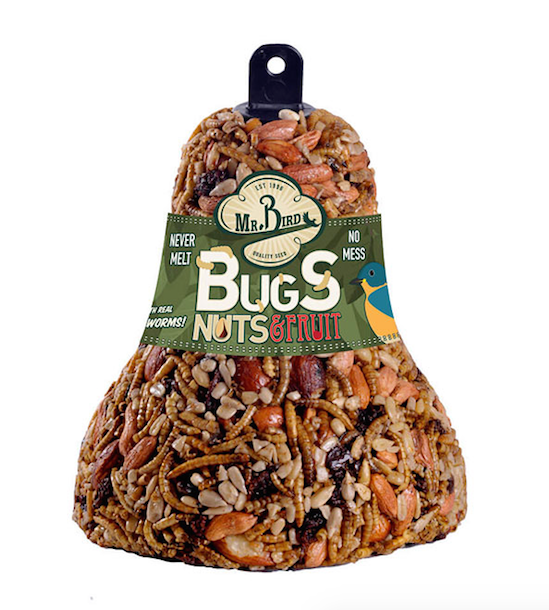 BIRDSEED BELL: BUG & NUT, WITH HANGER