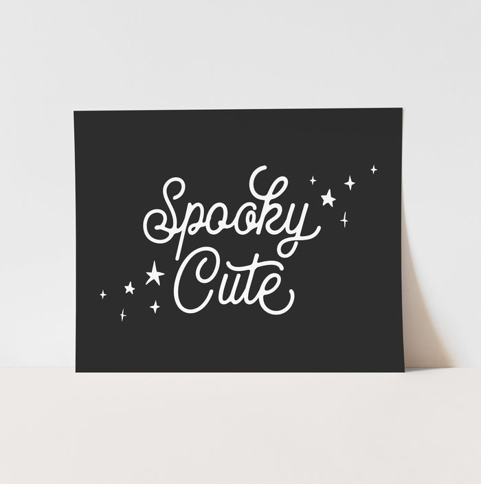 {Black & White} Spooky Cute Art Print