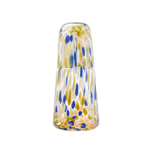 Blue Speckled Water Carafe & Glass - Precious Sparkle