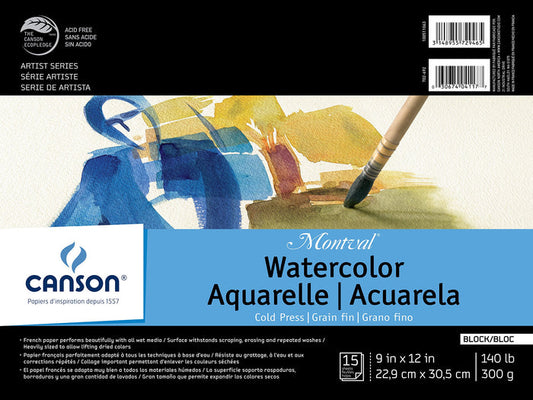 Canson Montval Watercolor Block - 9 x 12 inches