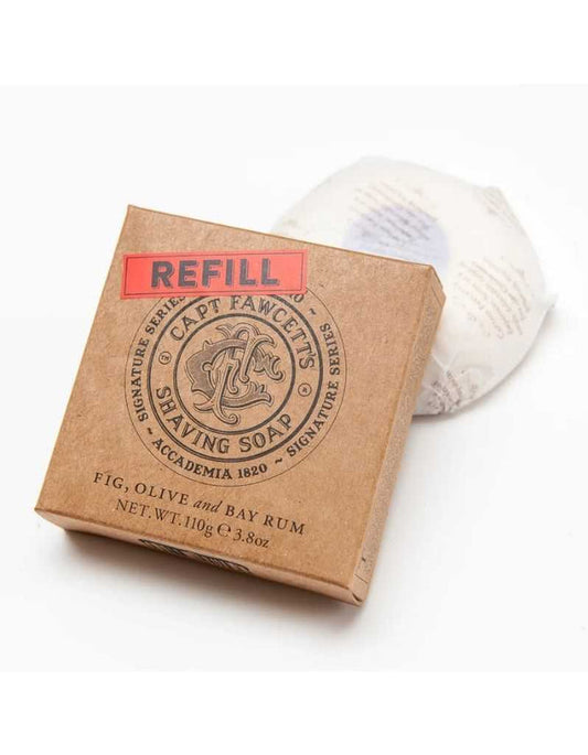 Captain Fawcett Scapicchio Shaving Soap Refill packaging for personal grooming