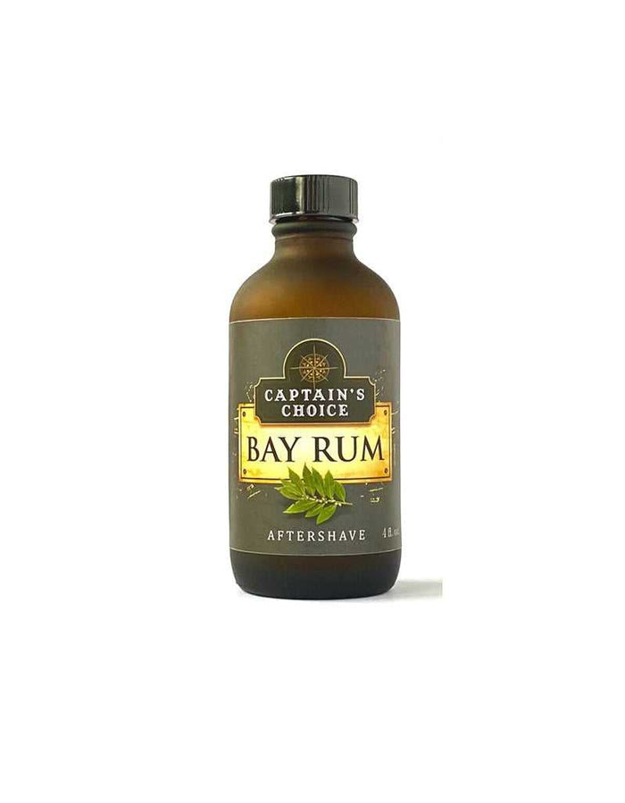 Captain's Choice Bay Rum Aftershave bottle for personal grooming