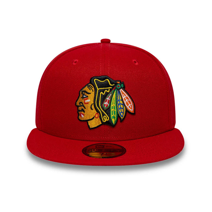 Pictured is this NHL Basic Chicago Blackhawks 59FIFTY Fitted cap in red. 3