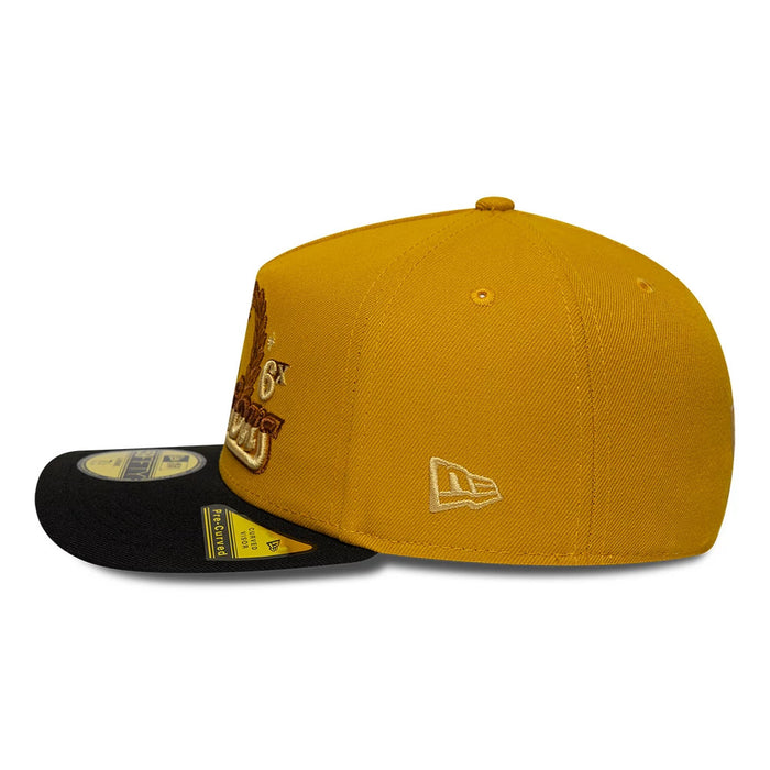 Pictured is this NBA Chicago Bulls 59FIFTY A-Frame Fitted cap in gold & black. 6