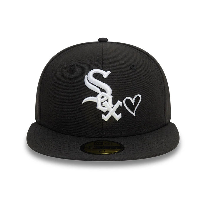 Pictured is this MLB Heart Icon Chicago White Sox 59FIFTY Fitted cap in black. 3