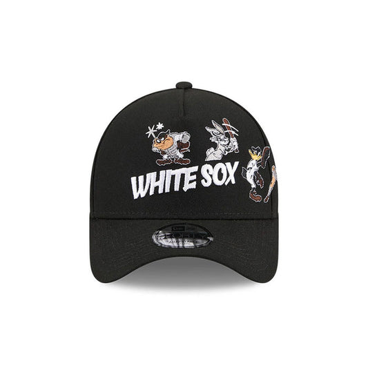 Pictured is this MLB X Looney Tunes Chicago White Sox 9FORTY A-Frame Adjustable cap in black. 3