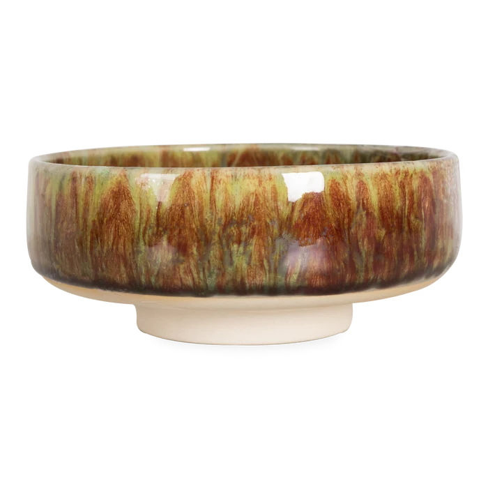 Defined by it's unique flowing glaze and its elegant footed silhouette, the Christian Tortu Ceramic Dish is carefully handmade and glazed by ceramic craftsmen in Portugal.