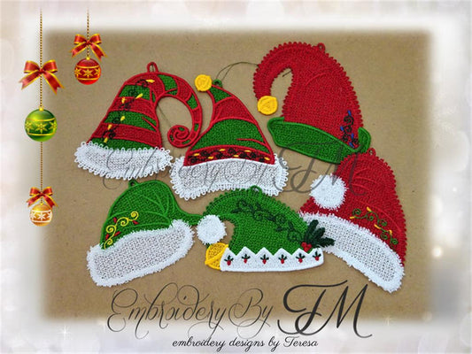 Christmas hats/4x4 hoop