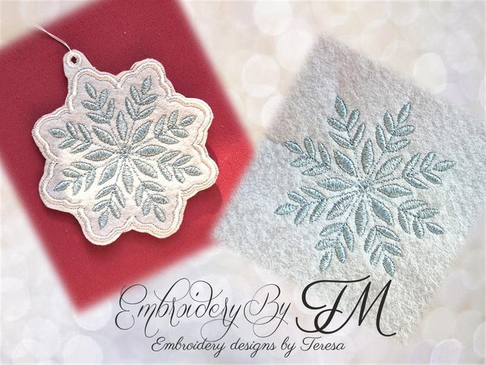 Christmas snowflake set / Felt decorations and embroidery design