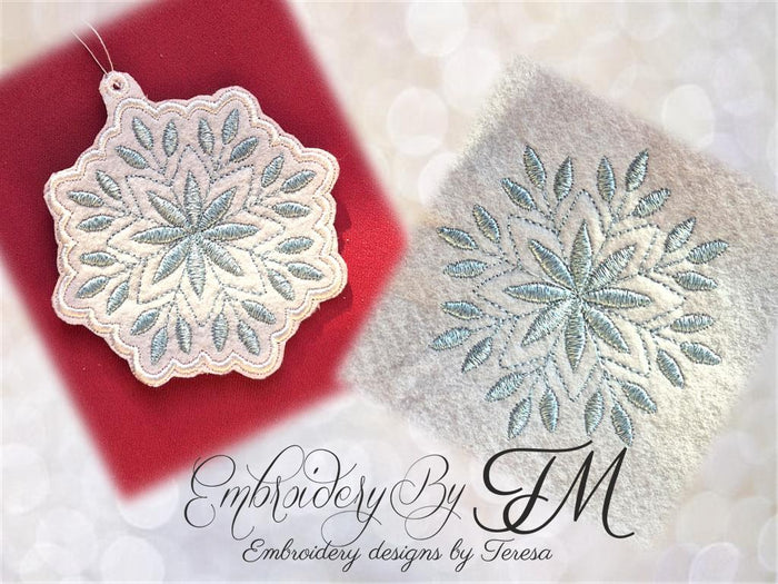 Christmas snowflake set / Felt decorations and embroidery design