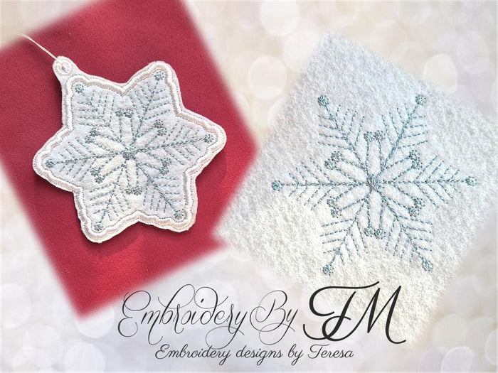 Christmas snowflake set / Felt decorations and embroidery design
