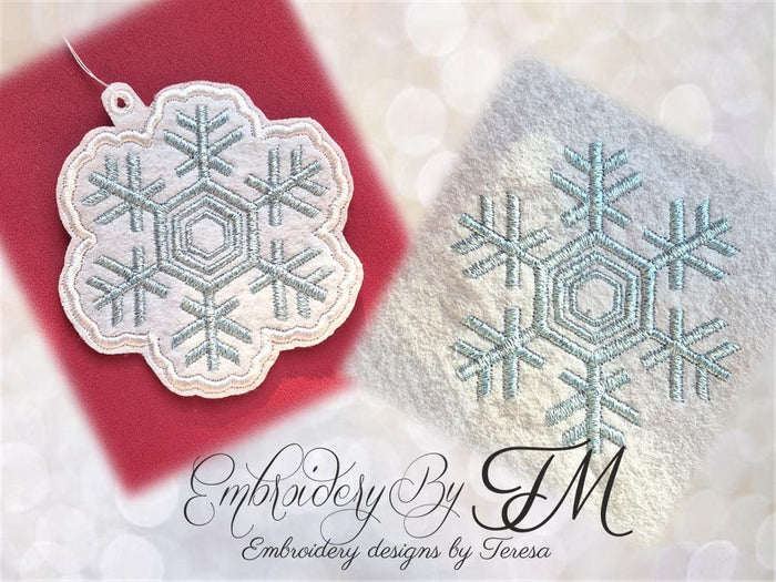 Christmas snowflake set / Felt decorations and embroidery design