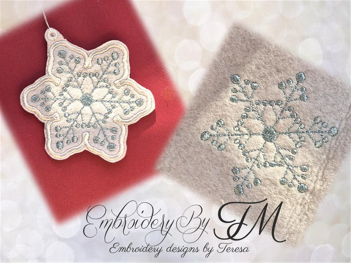 Christmas snowflake set / Felt decorations and embroidery design