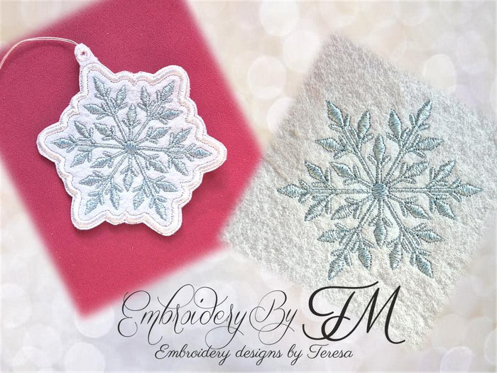 Christmas snowflake set / Felt decorations and embroidery design