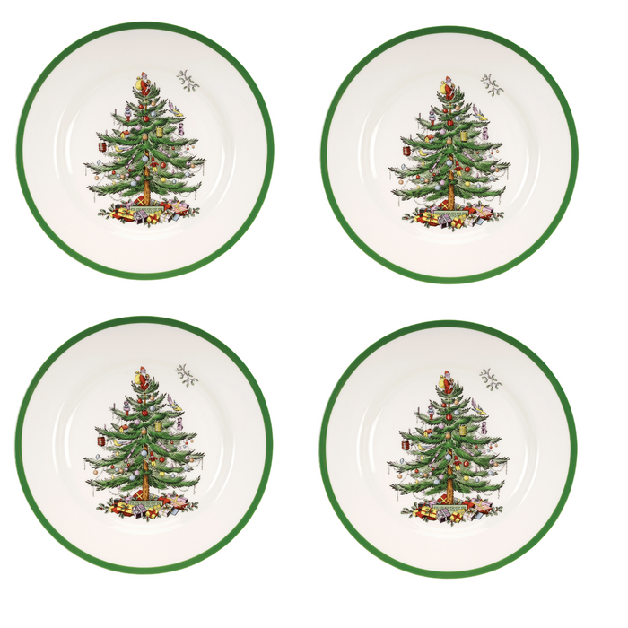 Christmas Tree Set of Four Dinner Plates - The Well Appointed House