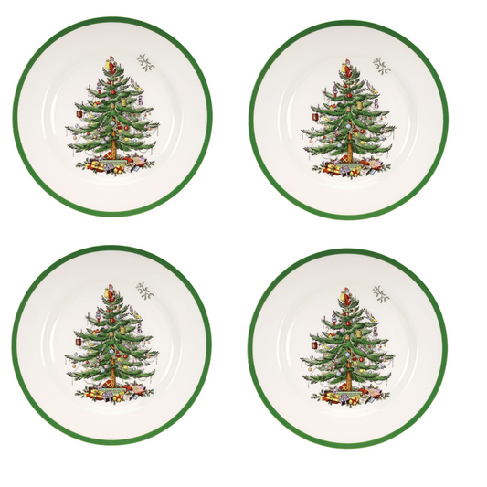 Christmas Tree Set of Four Dinner Plates - The Well Appointed House
