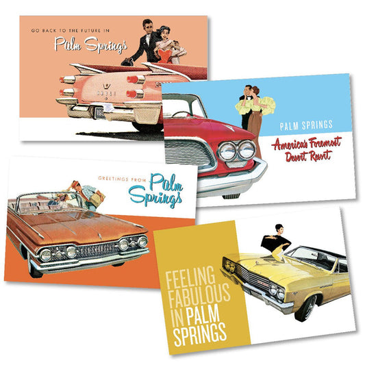 Classic Car Palm Springs Postcards -Set of 4 - Destination PSP