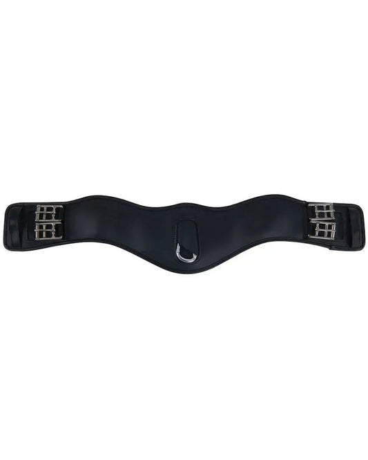 Black coloured Collegiate Anatomic Dressage Girth on white background #colour_black