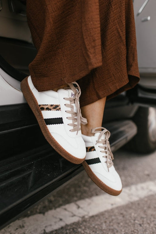 Corky's White Leopard Combo Heads Up Sneakers - Macoma Boutique301 Sneakers