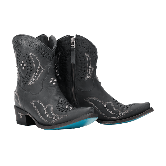 Cossette Bootie Distressed Jet Black Cowboy Boots