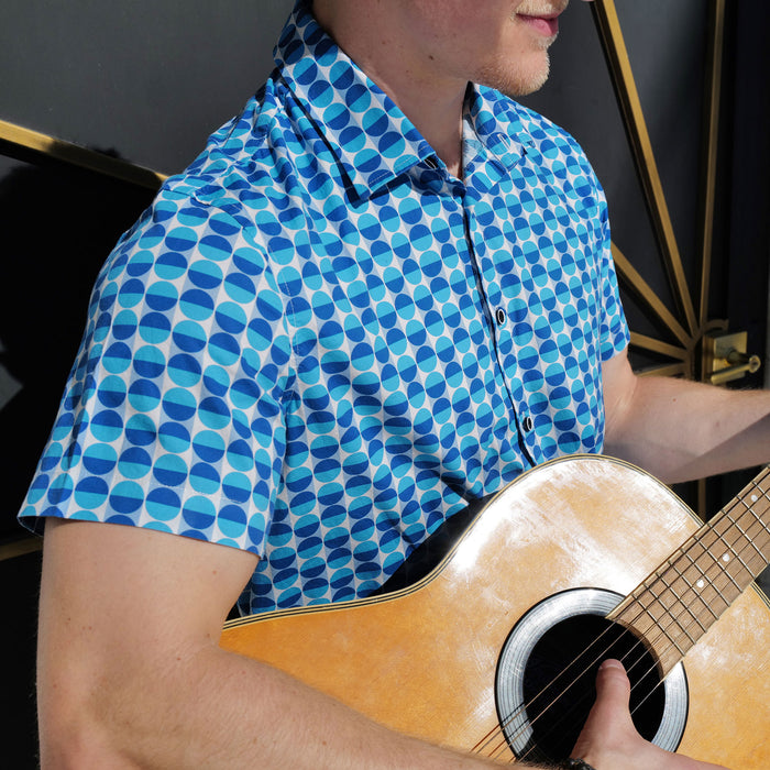 Cotton Mod Shirt - Blue Disco