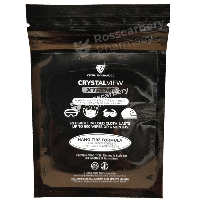 Crystalview Xtreme - Nano Anti-Fog Treatment Wipe Glasses Care