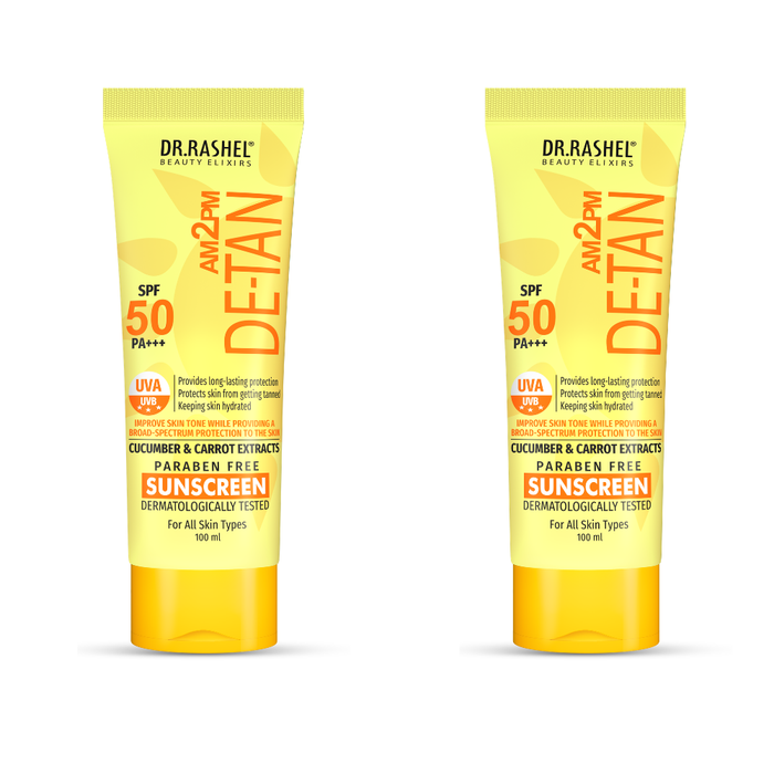 Detan Sunscreen SPF 50 | PA+++ UVA/UVB Protection - 100 ml