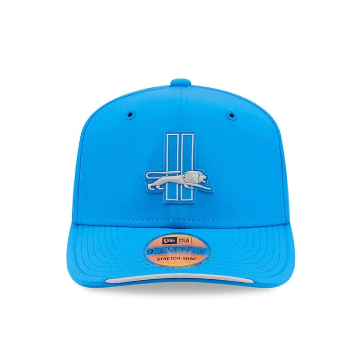 Pictured is this NFL Sideline 2026 Detroit Lions 9SEVENTY Stretch Snap cap in blue. 2