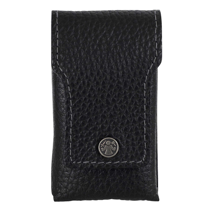 Black textured leather grooming tool case