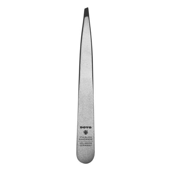 Close-up of DOVO stainless steel tweezer tip for detailed beauty care