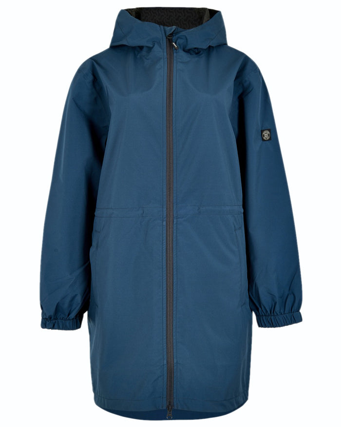 Atlantic coloured Dubarry Womens Brookside Hooded Rain Mac on white background #colour_atlantic