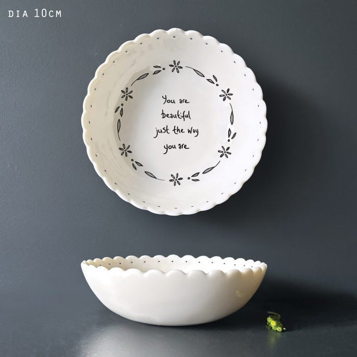 East of India Scallop Bowl- You Are Beautiful - Precious Sparkle