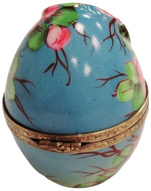 Birds and Blooms Egg Box Porcelain Limoges egg LIMOGES BOXES bird garden French Trinket Box