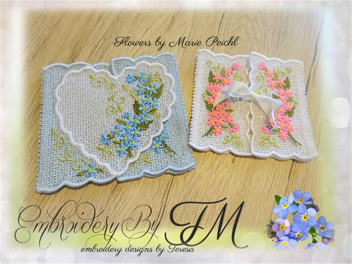 Envelope with flowers Forget Me Not  / two variations