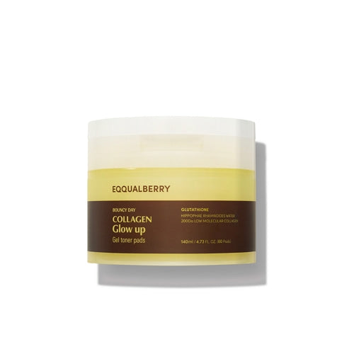 Eqqualberry Bouncy Day Collagen Glow Up Gel Toner Pads 60