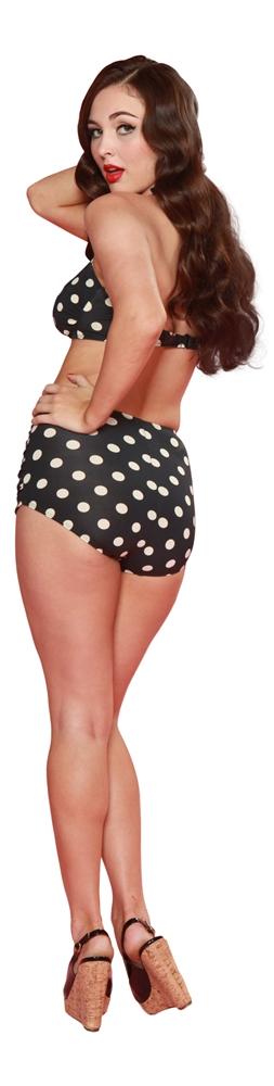 Esther Williams Classic Polka Dot Bathing Suit Bottom - Navy & Yellow - Destination PSP