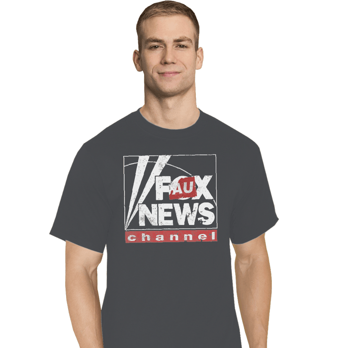 Shirts T-Shirts, Tall / Large / Charcoal Faux News