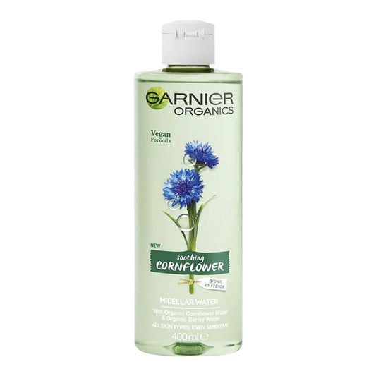 Garnier Organics Micellar Water 400ml – vegan formula with organic cornflower, glycerin & recycled bottle for sensitive skin