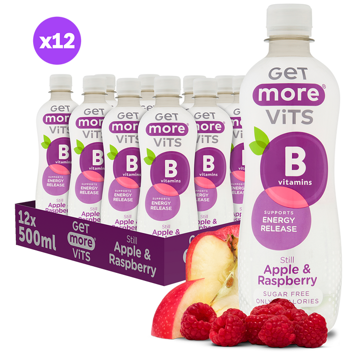 Get More B Vitamins Still Apple & Raspberry Drink 12 x 500ml