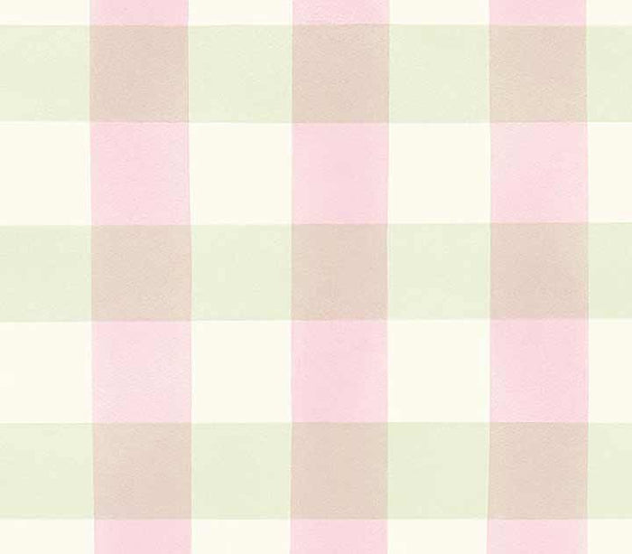 Girls Pink and Green Plaid on Easy Walls Wallpaper - all4wallswall-paper