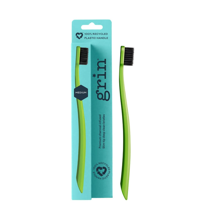 Grin 100% Recycled Toothbrush Medium Lime